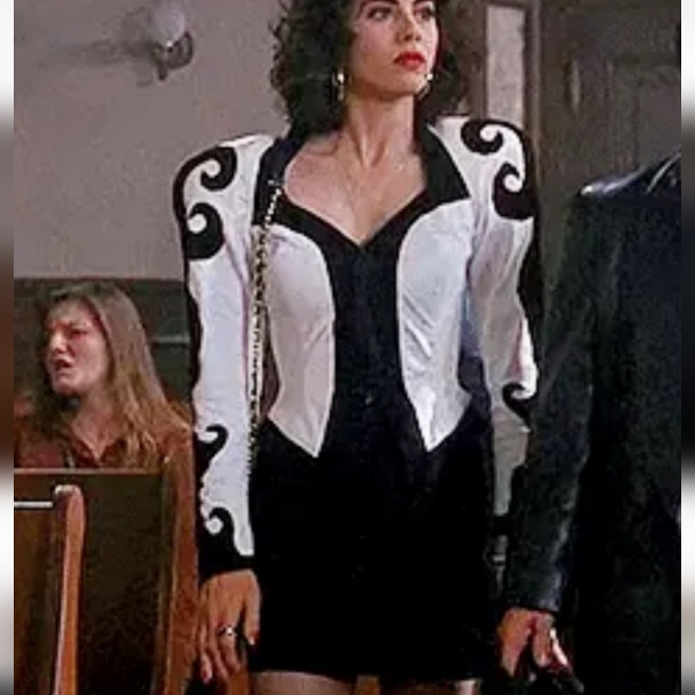 CLIMAX for Karen Okada Marisa Tomei My Cousin Vinny Leather Jacket & Skirt Set